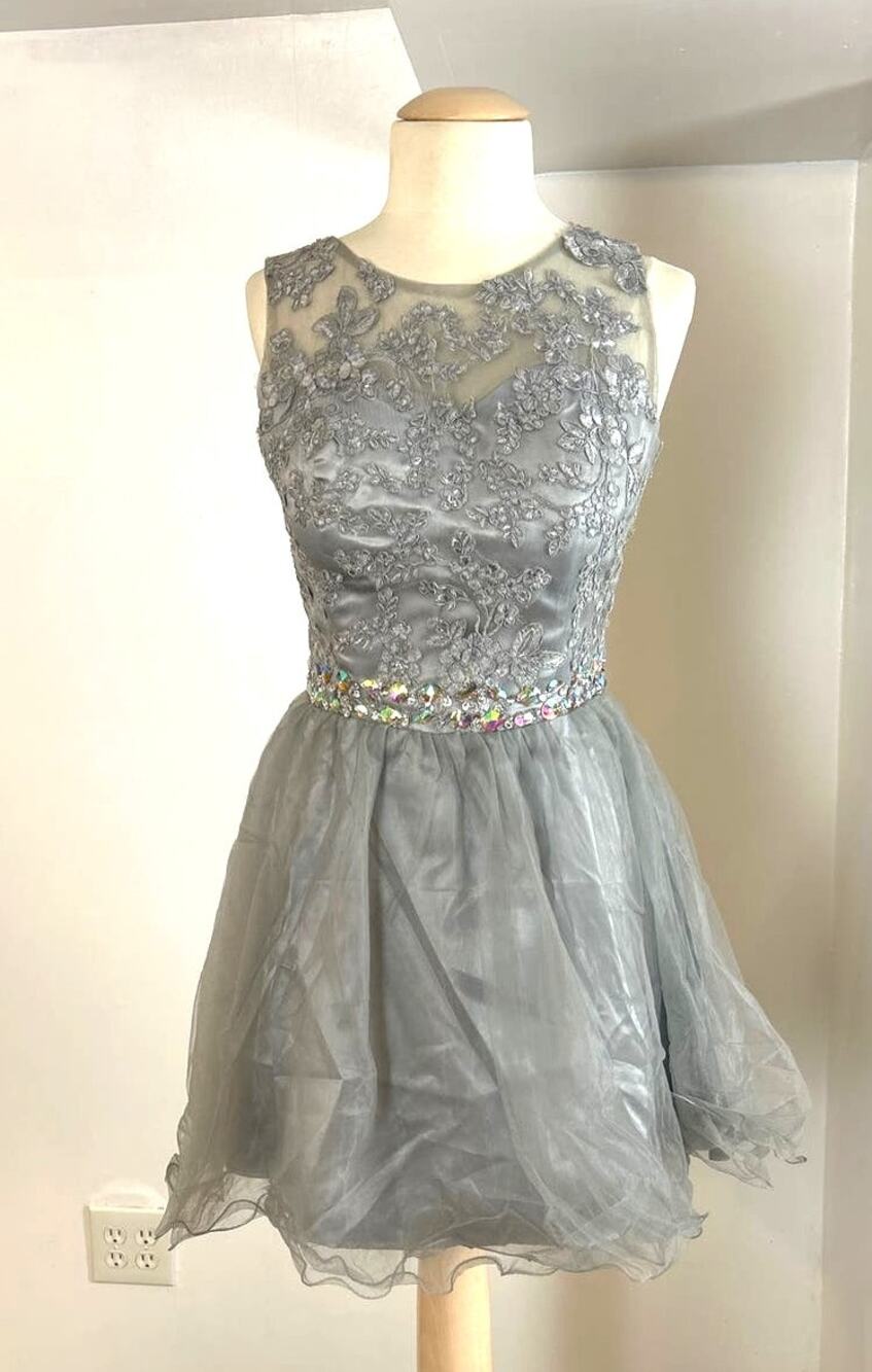 For Your Special Day Halter Short Beaded Tulle sz 8